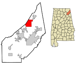 DeKalb County Alabama Incorporated and Unincorporated areas Henagar Highlighted